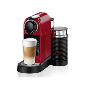 Nespresso Citiz Automatic Espresso Machine With Aeroccino Milk Frother Cherry Red